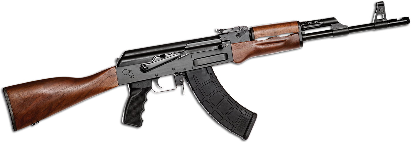 Century Arms C39v2. A classic AK-47 tribute that captures the spirit of the Eastern European icon and still uses basically pattern parts.